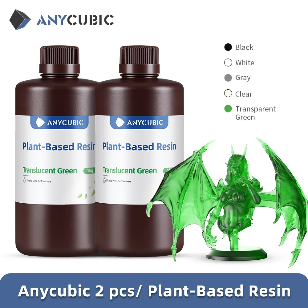 ANYCUBIC ЭКО УФ-смола на растительной основе 2 кг/4 кг для ЖК-дисплея, 3D-принтера, материал для 3D-печати, сверхнизкий запах без просочных химикатов
ANYCUBIC ЭКО УФ-смола на растительной основе 2 кг/4 кг для ЖК-дисплея, 3D-принтера, материал для 3D-печати, сверхнизкий запах без просочных химикатов