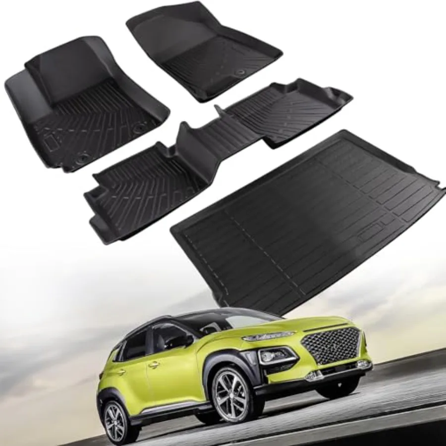 AllWeather Floor Mats and Trunk Mat for Kona 2024 2025 2026 Custom Fit Waterproof Rubber Floor Mats for SE SEL NLine Limited M
AllWeather Floor Mats and Trunk Mat for Kona 2024 2025 2026 Custom Fit Waterproof Rubber Floor Mats for SE SEL NLine Limited M