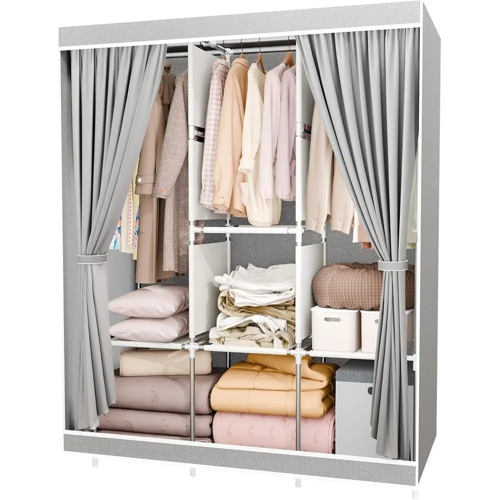 Portable Closet or Hanging Clothes 67 Inch Wide Large acity Portable Wardrobe Closet with Cover, Storage Shelves and 3 Hanging R
Portable Closet or Hanging Clothes 67 Inch Wide Large acity Portable Wardrobe Closet with Cover, Storage Shelves and 3 Hanging R