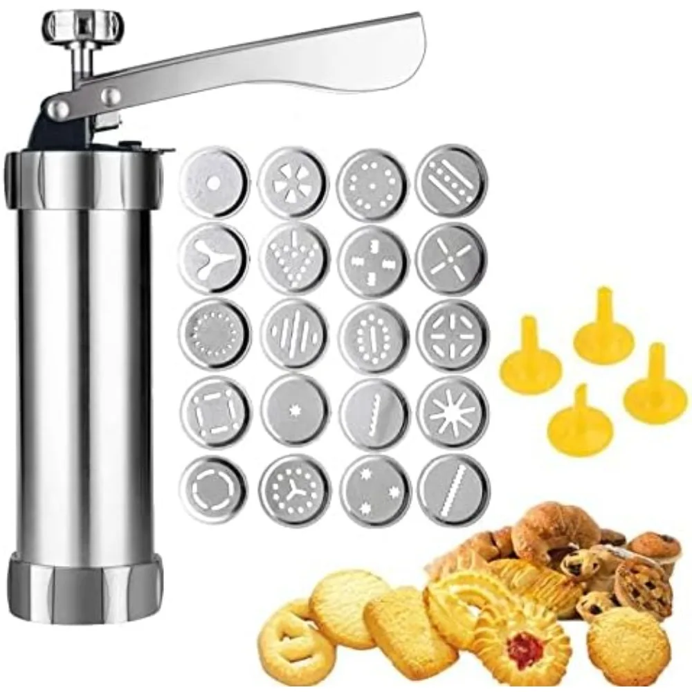 Stainless Steel Cookie Cutter Set Cookie Press Gun and 20 Cookie Plates and 4 Nozzles DIY Cookie Maker Cookie Cutter Tools
Stainless Steel Cookie Cutter Set Cookie Press Gun and 20 Cookie Plates and 4 Nozzles DIY Cookie Maker Cookie Cutter Tools