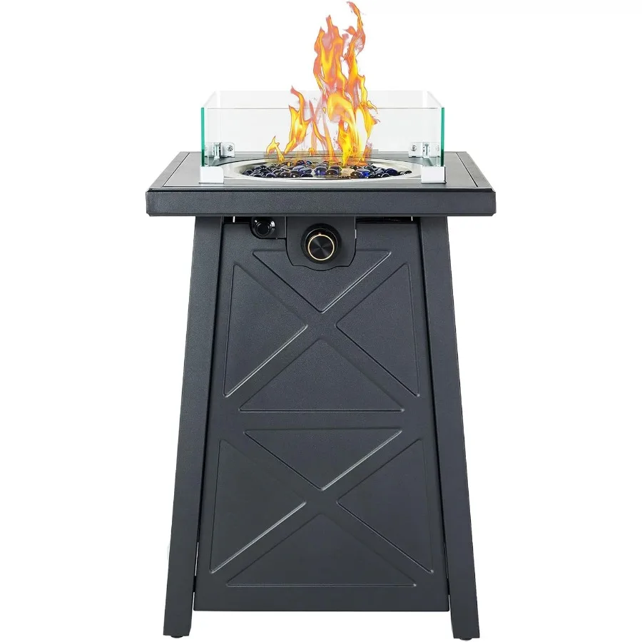 19,5-дюймовый стальной пожарный стол с 40 000 БТЕ, уличная газовая костра для современного декора патио, современный дизайн колонны, реквизит 
19,5-дюймовый стальной пожарный стол с 40 000 БТЕ, уличная газовая костра для современного декора патио, современный дизайн колонны, реквизит