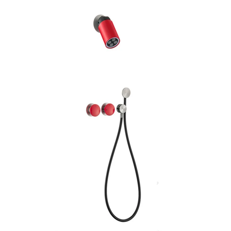 Gun gray simple spotlight art concealed hot and cold water all copper shower set pressurized shower
Gun gray simple spotlight art concealed hot and cold water all copper shower set pressurized shower