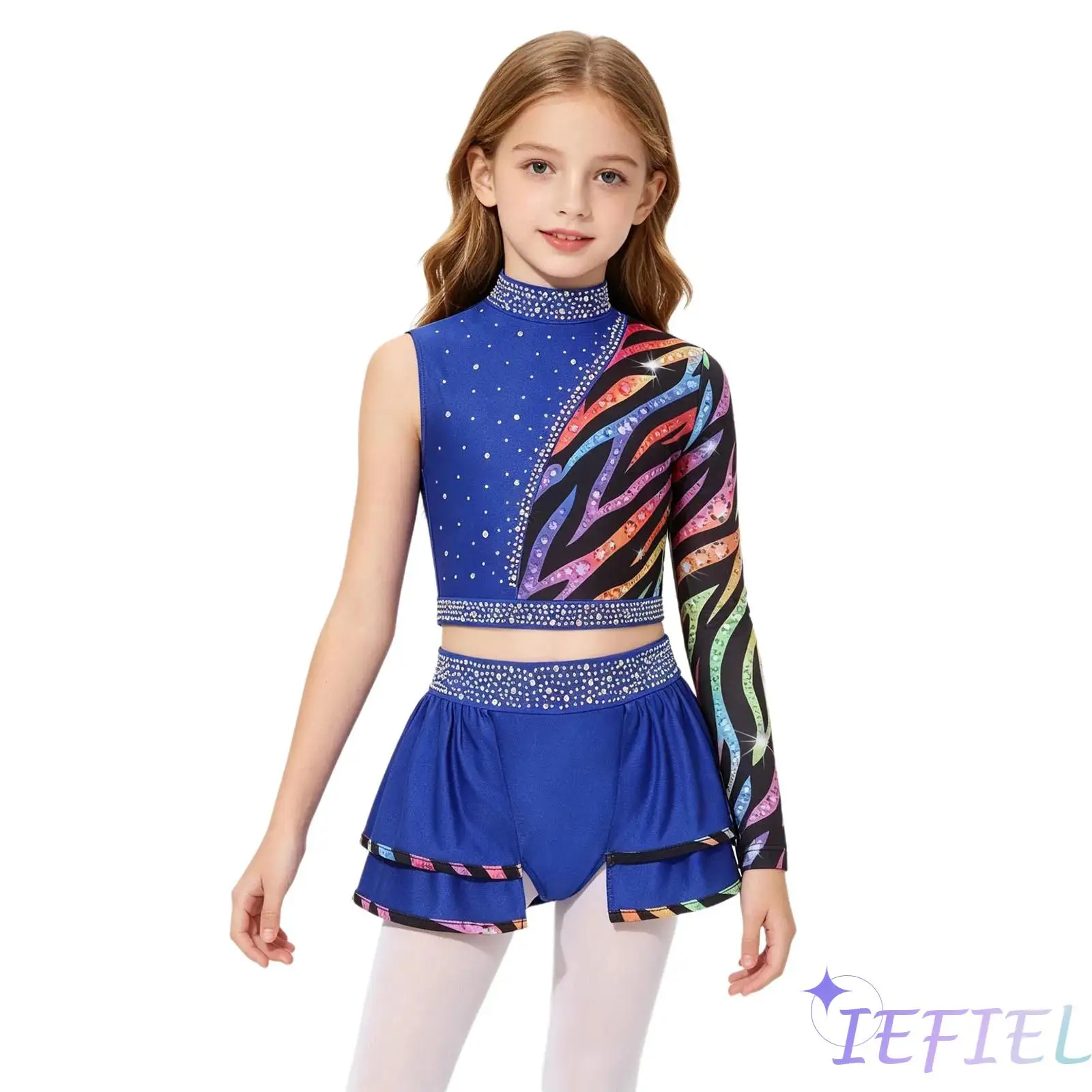 Kids Girls Stage Ballroom Dance Competition Costume Elegant Jazz Latin Dance Outfits Set Left Long Sleeve Crop Top with Skirt
Kids Girls Stage Ballroom Dance Competition Costume Elegant Jazz Latin Dance Outfits Set Left Long Sleeve Crop Top with Skirt