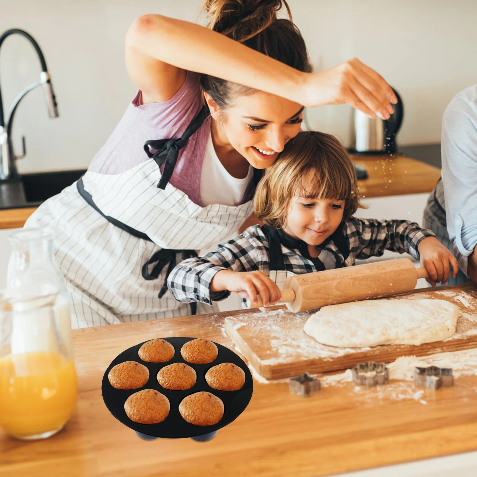 1Pcs 7 Holes Silicone Muffin Mold Reusable Cake Baking Cup for Air Fryer Oven Microwave Easy Clean Kitchen Accessory
1Pcs 7 Holes Silicone Muffin Mold Reusable Cake Baking Cup for Air Fryer Oven Microwave Easy Clean Kitchen Accessory