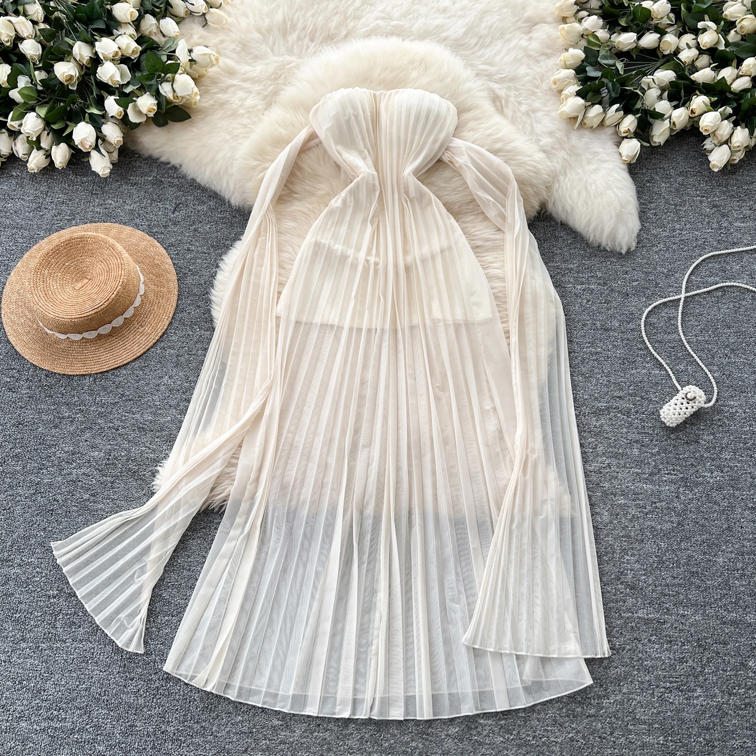 Chic Elegant Sleeveless chiffon Strapless sweet Beach Vacation Party Dress Women Summer A-line Vestidos
Chic Elegant Sleeveless chiffon Strapless sweet Beach Vacation Party Dress Women Summer A-line Vestidos