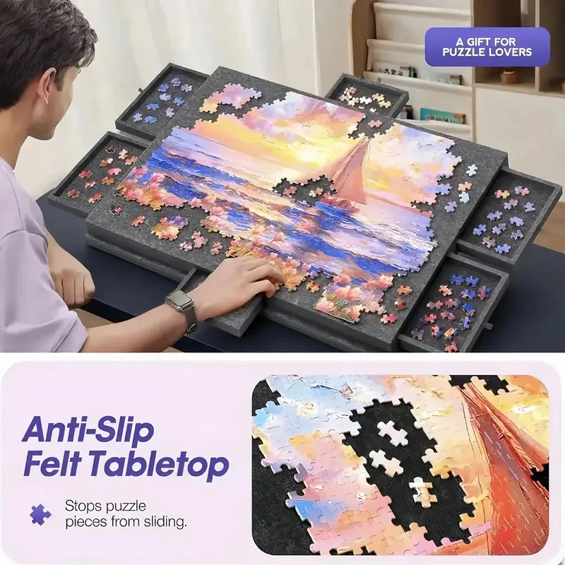 Puzzle table board portable puzzle table puzzle table board, puzzle felt integrated table board, foldable with bracket cover
Puzzle table board portable puzzle table puzzle table board, puzzle felt integrated table board, foldable with bracket cover