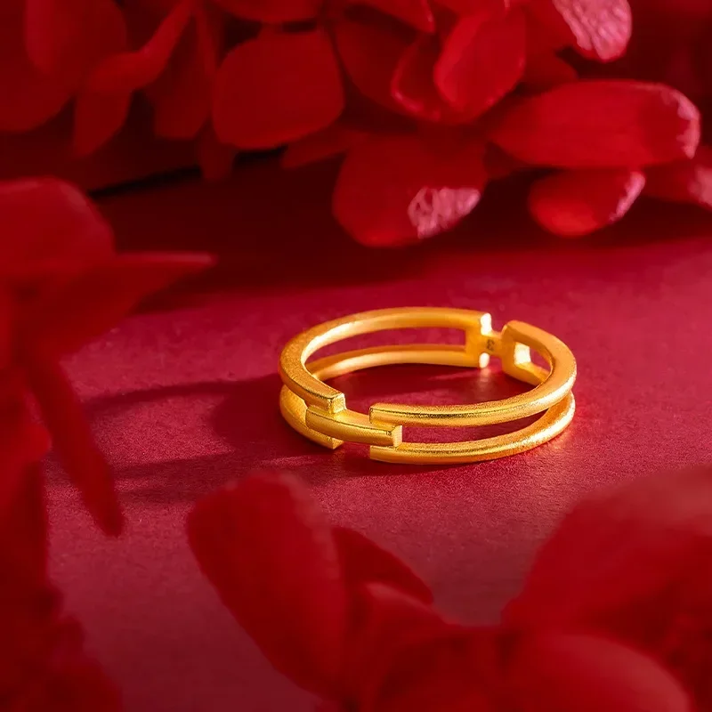 9999 Real Gold 24K Premium H Letter Ring Hot Niche Design Men's and Women's Double Layer H Ring Couple
9999 Real Gold 24K Premium H Letter Ring Hot Niche Design Men's and Women's Double Layer H Ring Couple