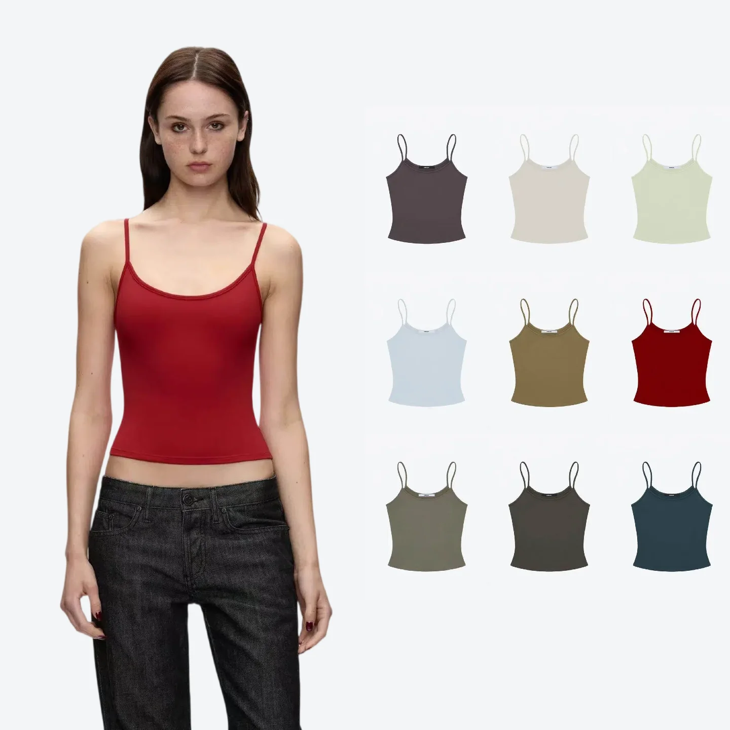 Tank purple solid color shoulder strap vest, baby pink, a new color, very beautiful,Slimming straps
Tank purple solid color shoulder strap vest, baby pink, a new color, very beautiful,Slimming straps