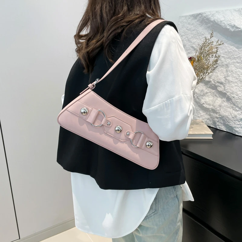 All-match PU Rivet Shoulder Bags for Women New Style Designer Handbag and Purses Ladies Adjustable Strap Casual Underarm Bag
All-match PU Rivet Shoulder Bags for Women New Style Designer Handbag and Purses Ladies Adjustable Strap Casual Underarm Bag