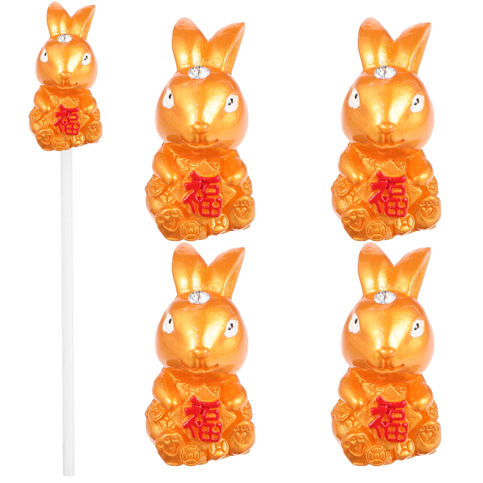 5 Pcs Top Hat Golden Rabbit Holding Yuanbao Plugin Decorations Plastic Cake Topper Bunny
5 Pcs Top Hat Golden Rabbit Holding Yuanbao Plugin Decorations Plastic Cake Topper Bunny