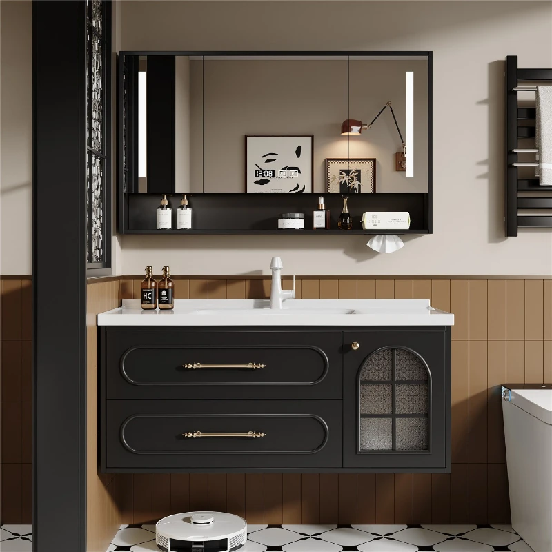 black French bathroom cabinet deep basin storage full mirror bathroom cabinet ceramic combination mobile bagno home furniture
black French bathroom cabinet deep basin storage full mirror bathroom cabinet ceramic combination mobile bagno home furniture