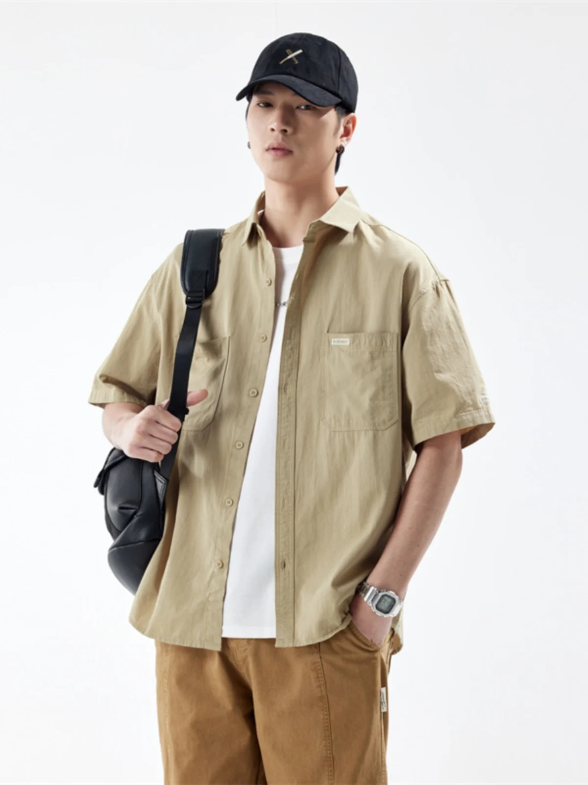 American Retro Workwear ort Sve Cotton irt Men's Summer Outerwear Loose Large Size Heavy Casual irt M
American Retro Workwear ort Sve Cotton irt Men's Summer Outerwear Loose Large Size Heavy Casual irt M