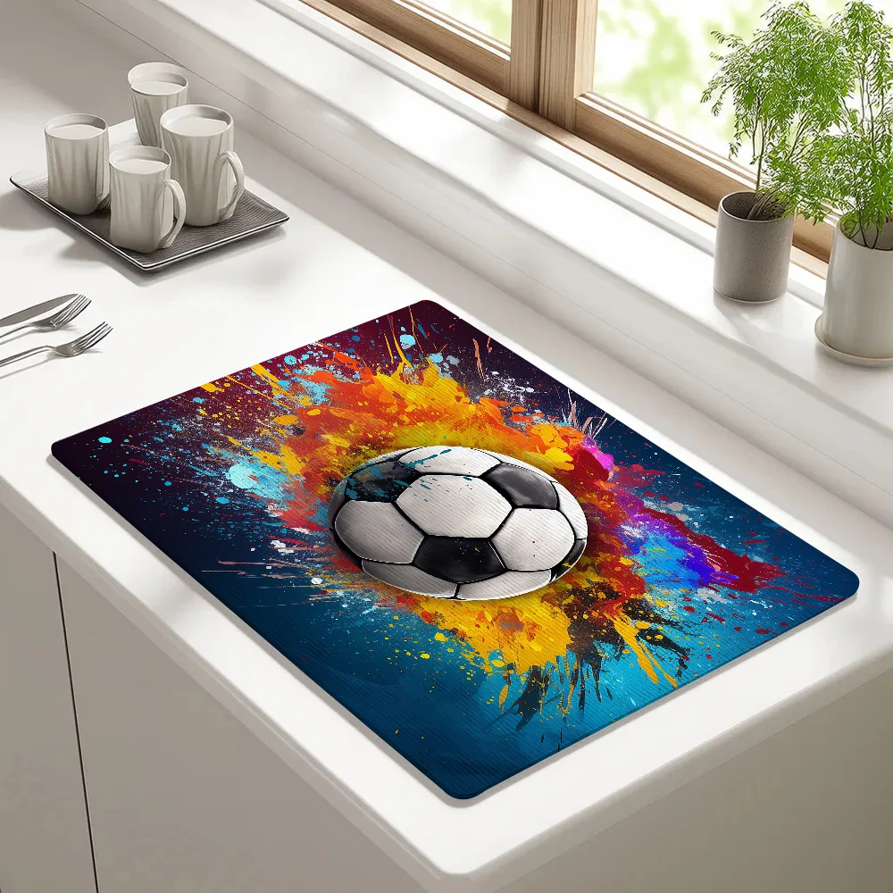 Colorful Abstract Soccer Draining Pad Drying Mat For Kitchen Bar Coffee Dishes Rubber Quick Drying Water Absorbent Anti-slip Mat
Colorful Abstract Soccer Draining Pad Drying Mat For Kitchen Bar Coffee Dishes Rubber Quick Drying Water Absorbent Anti-slip Mat