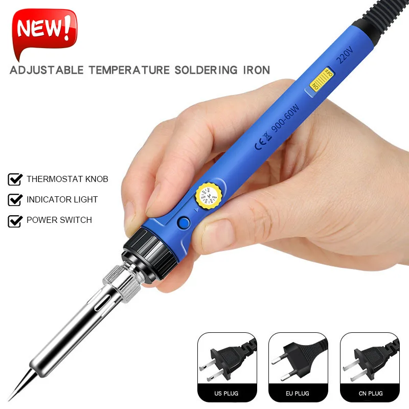 60W Electronic Soldering Iron Adjustable Temperature Tin Solder Internal Heating With Led Light Welding Machine For Tools Repair
60W Electronic Soldering Iron Adjustable Temperature Tin Solder Internal Heating With Led Light Welding Machine For Tools Repair