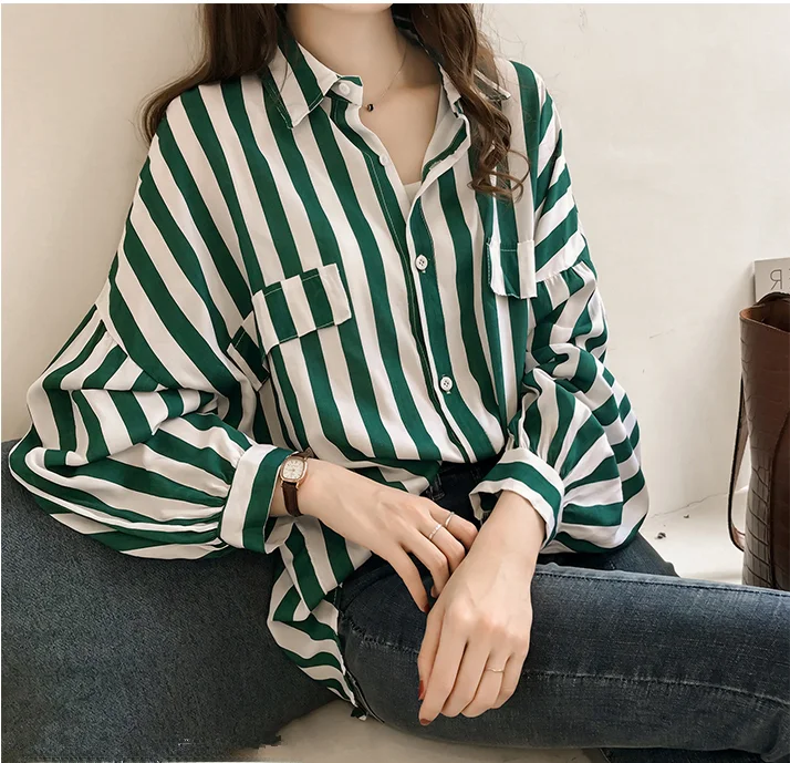 Ретро-стиль, женская свободная блузка в полоску в гонконгском стиле, весна-осень, дизайн-сенсация, корейская версия, длинный рукав
Ретро-стиль, женская свободная блузка в полоску в гонконгском стиле, весна-осень, дизайн-сенсация, корейская версия, длинный рукав