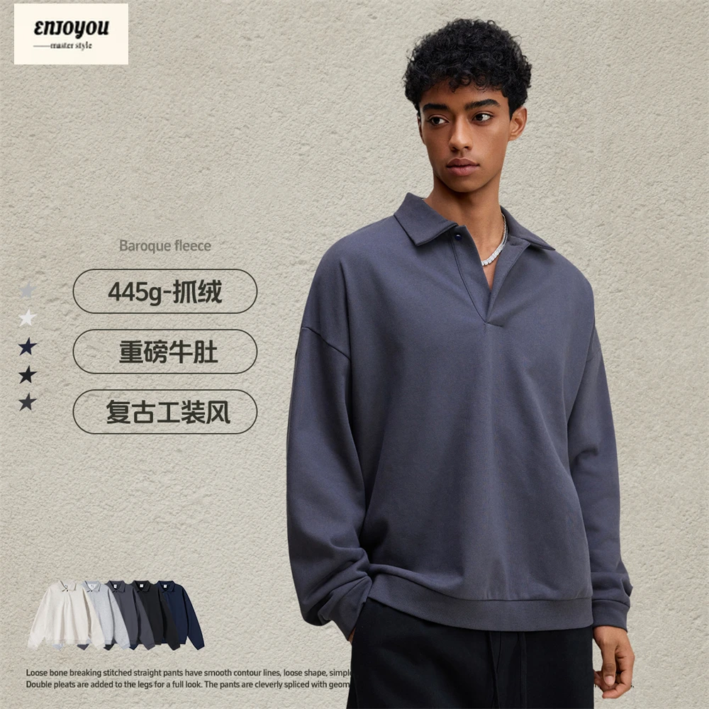ENJOYOU Casual 2025 Autumn 445gsm Sweatshirt For Man Unisex Turn Down Collar Solid Fleece Pullovers Winter Coats HY1111
ENJOYOU Casual 2025 Autumn 445gsm Sweatshirt For Man Unisex Turn Down Collar Solid Fleece Pullovers Winter Coats HY1111