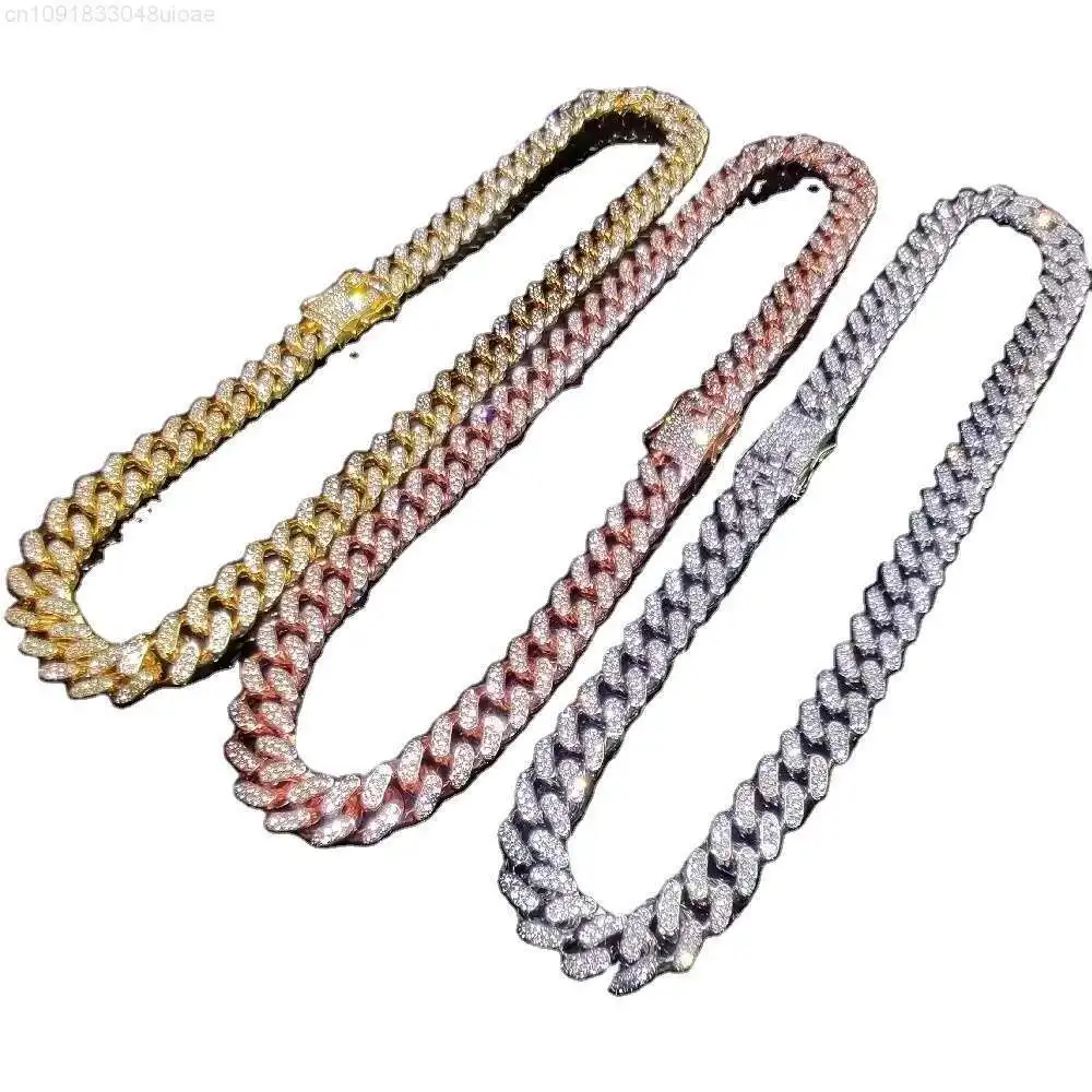 Wholesale Men Miami Necklace CZ Rapper Necklace Iced Out Cuban Chain Hip Hop Jewelry Necklaces for Mens Gold Cuban Link Chain
Wholesale Men Miami Necklace CZ Rapper Necklace Iced Out Cuban Chain Hip Hop Jewelry Necklaces for Mens Gold Cuban Link Chain