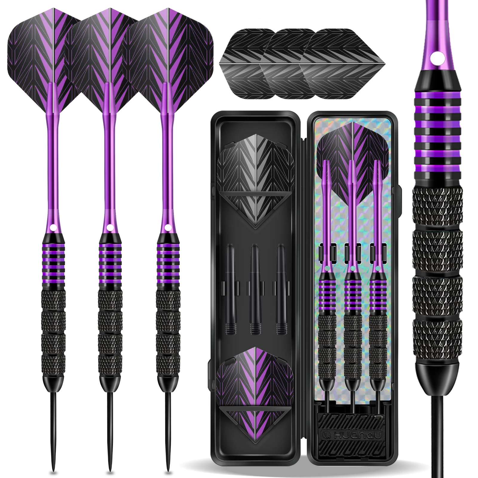 Huanqu 3-Piece Professional Hard Dart Set, Black and Purple Contrasting Iron Darts, Non-Slip and Wear-Resistant Dart Barrel, Includes Spare Dart Shafts and Flights, Suitable for Home Entertainment, Bar Competitions, Leisure Training, Adult Dart Enthusiast
Huanqu 3-Piece Professional Hard Dart Set, Black and Purple Contrasting Iron Darts, Non-Slip and Wear-Resistant Dart Barrel, Includes Spare Dart Shafts and Flights, Suitable for Home Entertainment, Bar Competitions, Leisure Training, Adult Dart Enthusiast