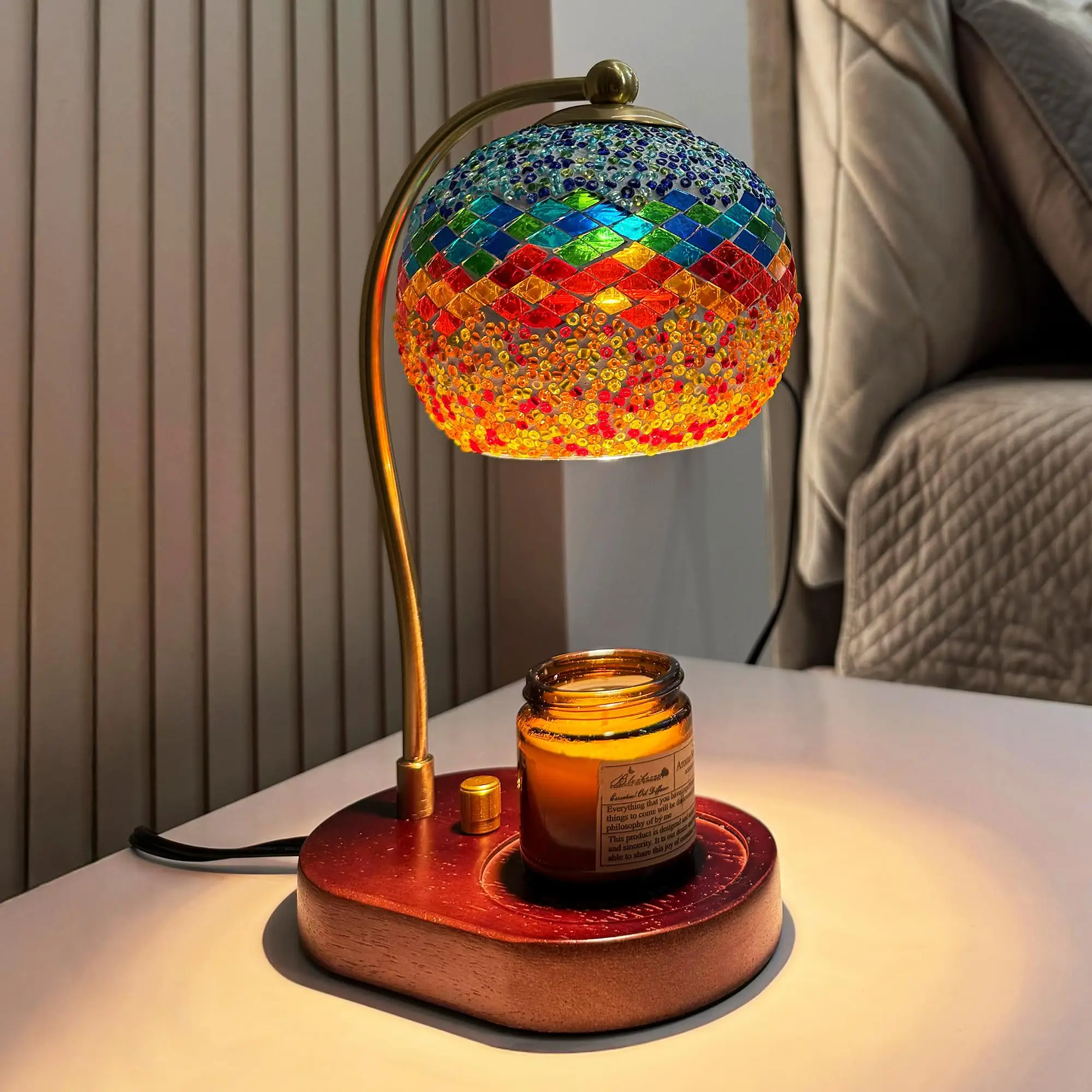 Mosaic Glass Candle Warmer Lamp - Stained Glass Light for Walls/Ceiling, Cozy Home & Office Desk Decor
Mosaic Glass Candle Warmer Lamp - Stained Glass Light for Walls/Ceiling, Cozy Home & Office Desk Decor
