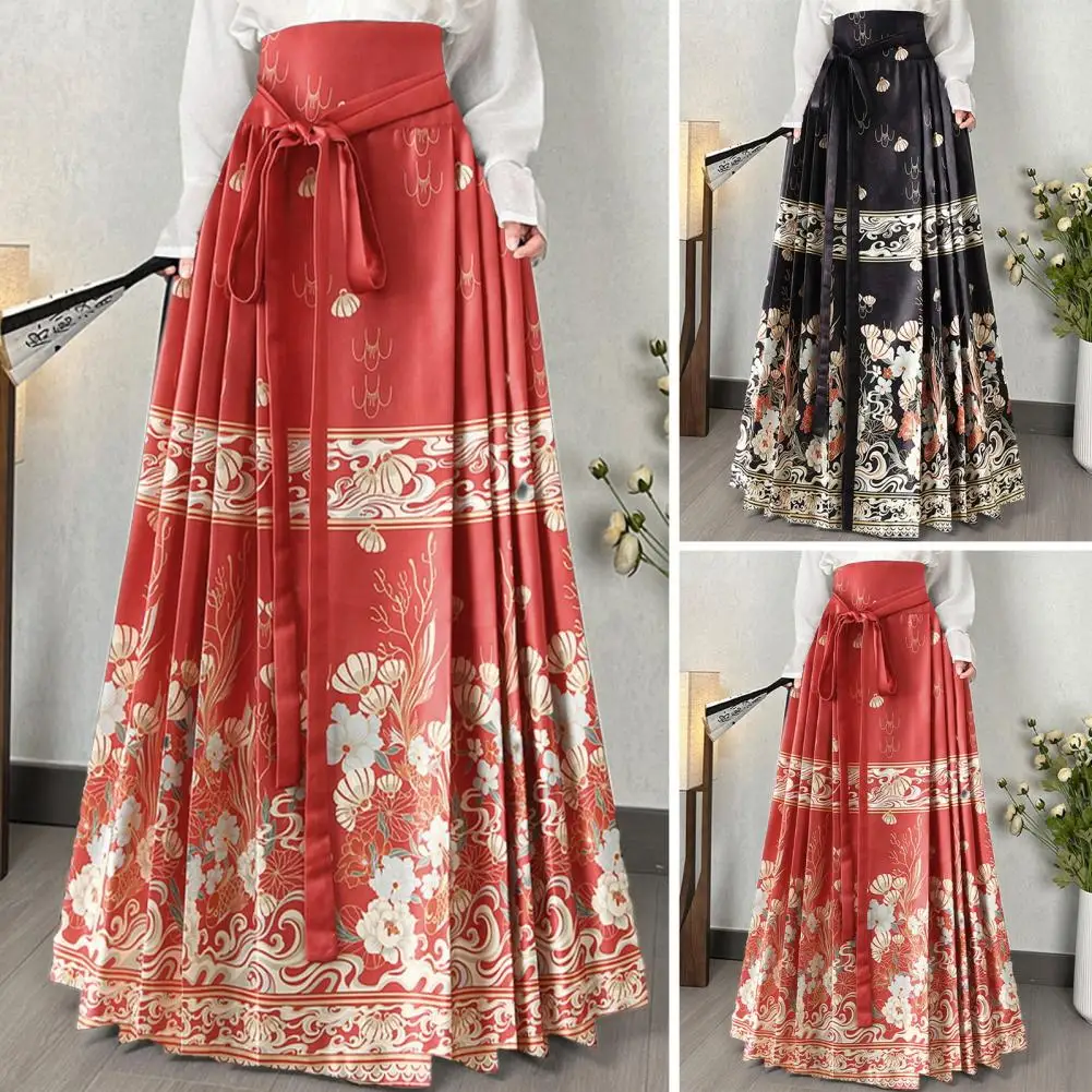Hanfu Style Skirt Elegant Vintage Chinese Maxi Skirt with Floral Print High Waist Women's Hanfu Pleated Horse Face Skirt for A
Hanfu Style Skirt Elegant Vintage Chinese Maxi Skirt with Floral Print High Waist Women's Hanfu Pleated Horse Face Skirt for A