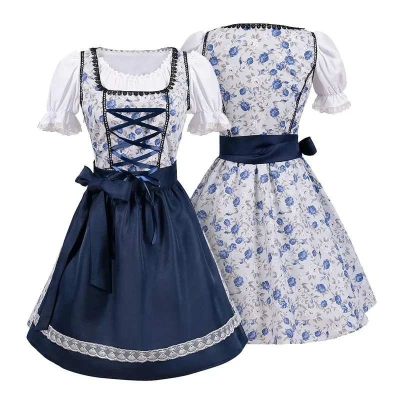 Lace-Up Oktoberfest Dress With Apron Festival Traditional Bavarian Beer Costumes German Dirndl Party Dresses
Lace-Up Oktoberfest Dress With Apron Festival Traditional Bavarian Beer Costumes German Dirndl Party Dresses