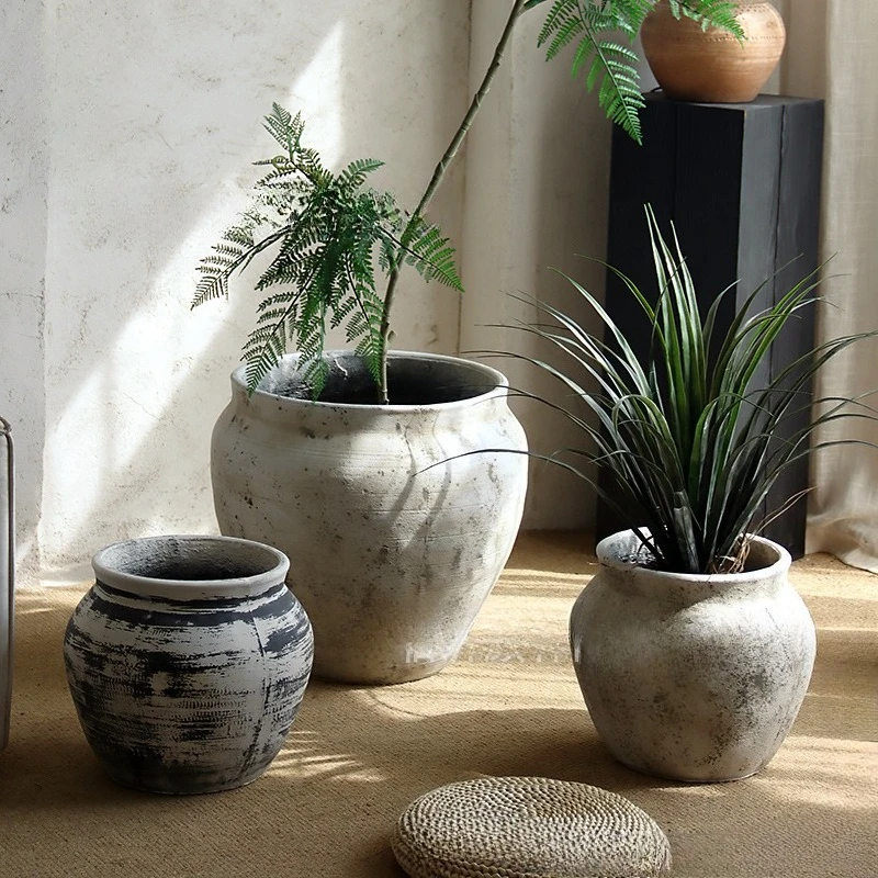 Retro white cement big belly flower pot agave blue jacaranda flower indoor living room green plants large green plants
Retro white cement big belly flower pot agave blue jacaranda flower indoor living room green plants large green plants