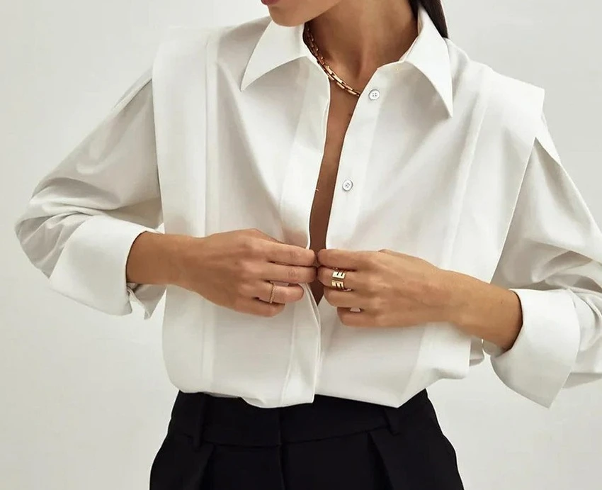 2025 Design Sense Commuting Right Angled Shoulder Slimming Shirt Women's Summer Long Sleeved Splicing High-end Feeling
2025 Design Sense Commuting Right Angled Shoulder Slimming Shirt Women's Summer Long Sleeved Splicing High-end Feeling