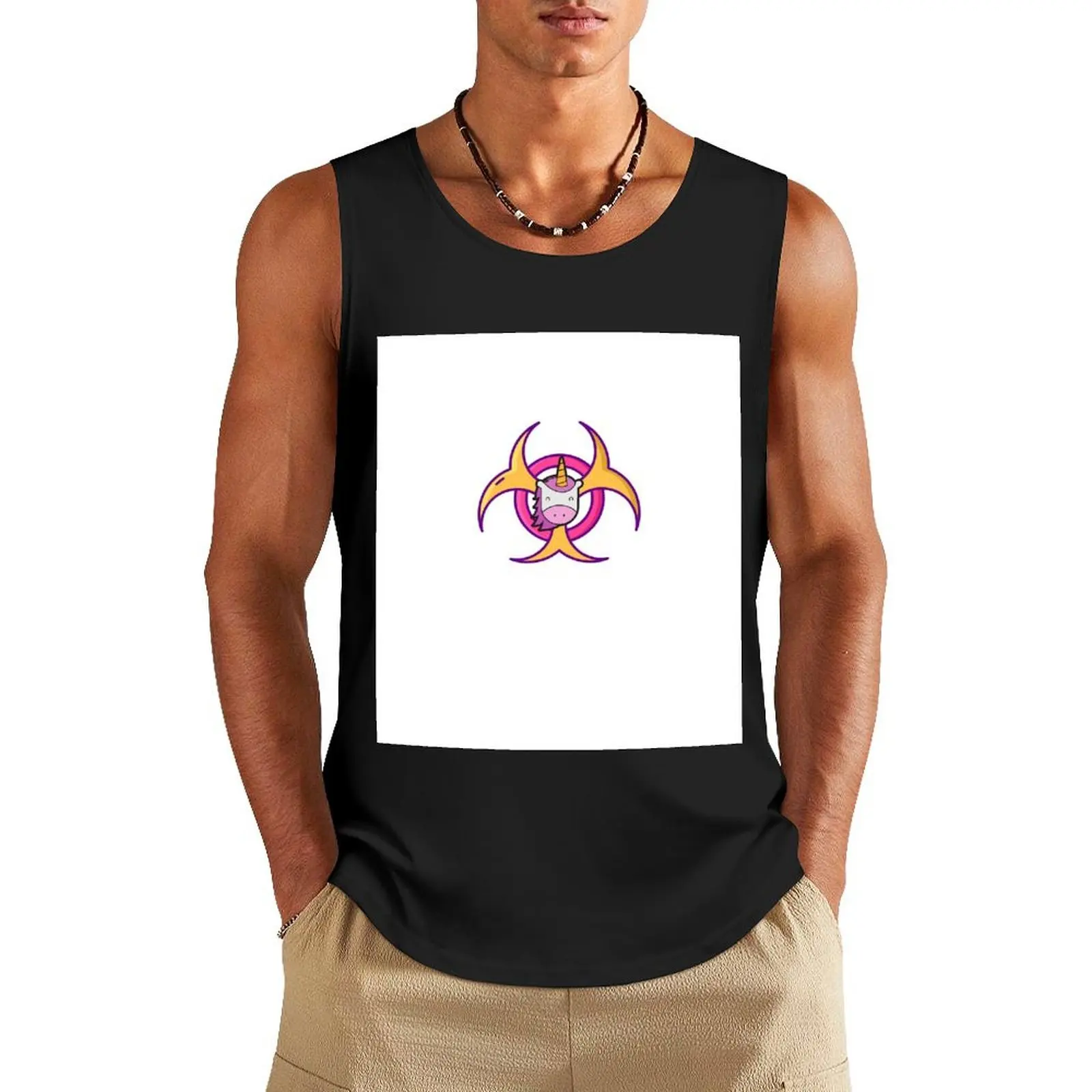 Pink & Gold Biohazard Unicorn Tank Top Men's summer clothes 2025 bodybuilding men 
Pink & Gold Biohazard Unicorn Tank Top Men's summer clothes 2025 bodybuilding men