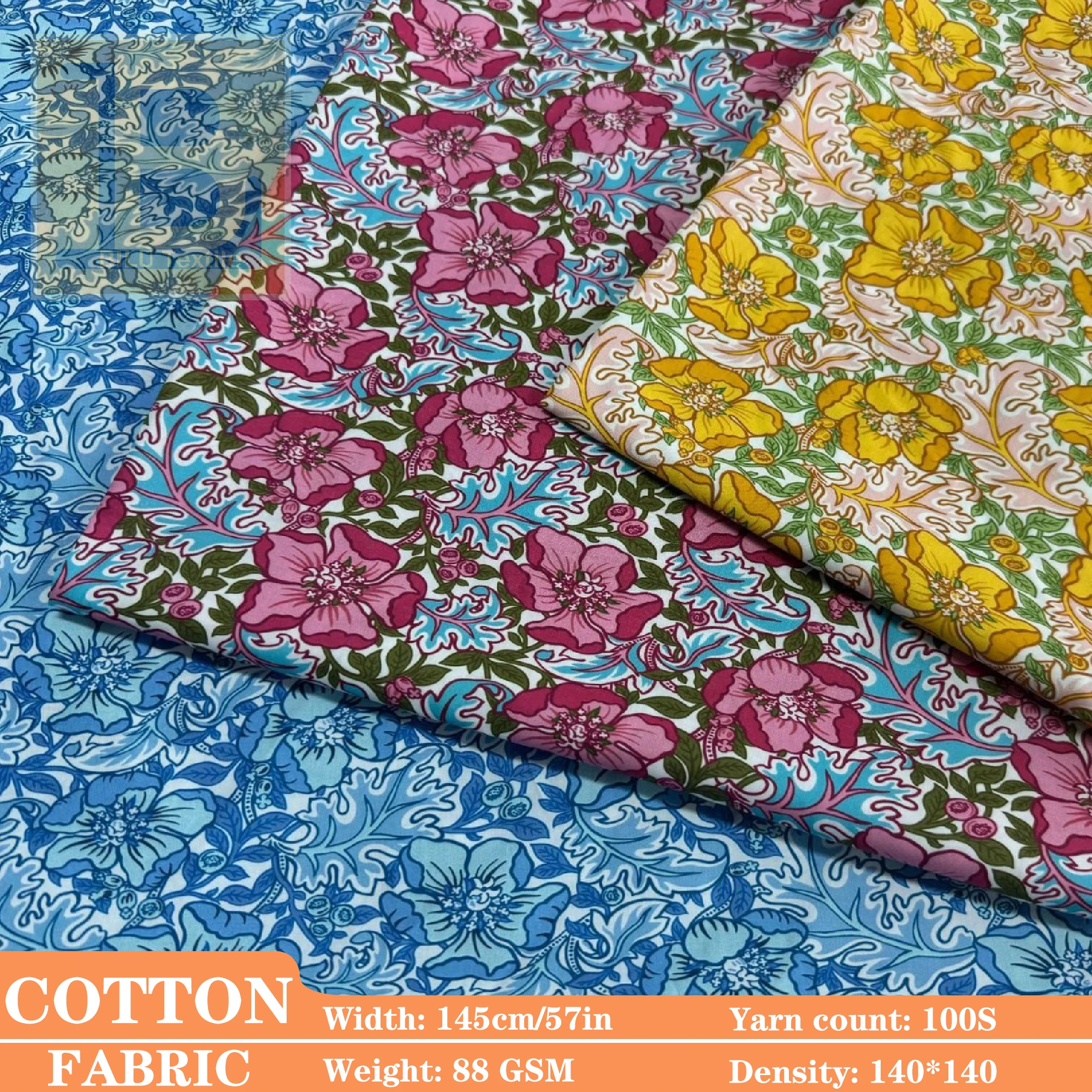 100% Long-Staple Cotton Fabric, Like Liberty Floral Soft Skin-Friendly for Dresses shirt DIY Sewing Designer Cloth (by Meter)
100% Long-Staple Cotton Fabric, Like Liberty Floral Soft Skin-Friendly for Dresses shirt DIY Sewing Designer Cloth (by Meter)