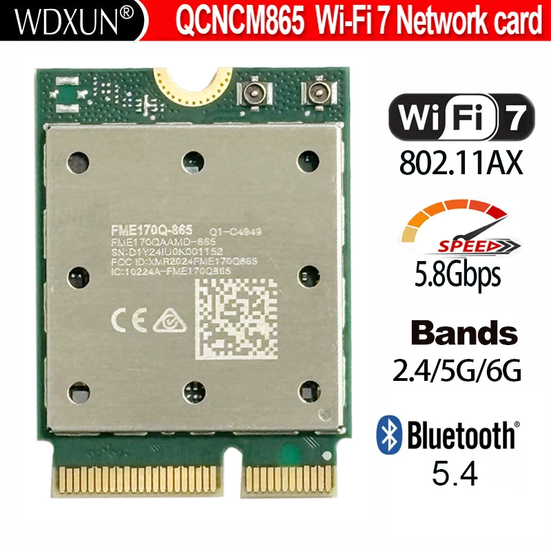 Комбинированный модуль Wi-Fi 7 QCNCM865 WI-FI 7 BT Bluetooth 5.4 До 5,8 Гбит/с с 4K QAM, Wi-Fi 7, Wi-Fi 6E, Wi-Fi 6 802.11ax
Комбинированный модуль Wi-Fi 7 QCNCM865 WI-FI 7 BT Bluetooth 5.4 До 5,8 Гбит/с с 4K QAM, Wi-Fi 7, Wi-Fi 6E, Wi-Fi 6 802.11ax