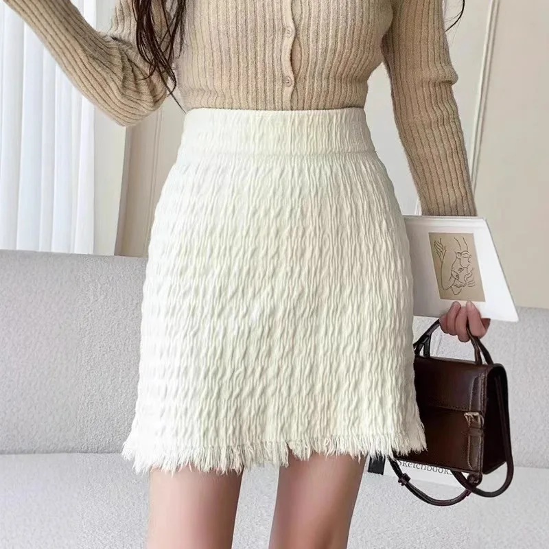 Female Casual Solid Tassel Elegant Elastic High Waist Pleated Skirt Autumn Winter Women Sweet New Skirts A-Line Korean Hip
Female Casual Solid Tassel Elegant Elastic High Waist Pleated Skirt Autumn Winter Women Sweet New Skirts A-Line Korean Hip