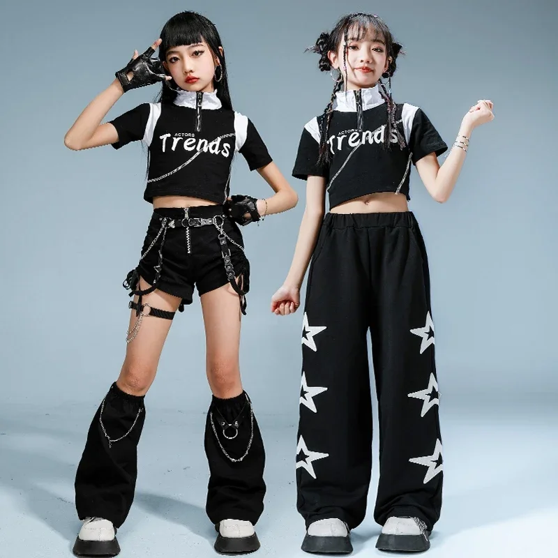 Kpop Stage Outfit Girl Jazz Dance Costume 2025 Black Crop Tops Shuffle Pants Fashion Dance Performance Clothes Streetwear
Kpop Stage Outfit Girl Jazz Dance Costume 2025 Black Crop Tops Shuffle Pants Fashion Dance Performance Clothes Streetwear