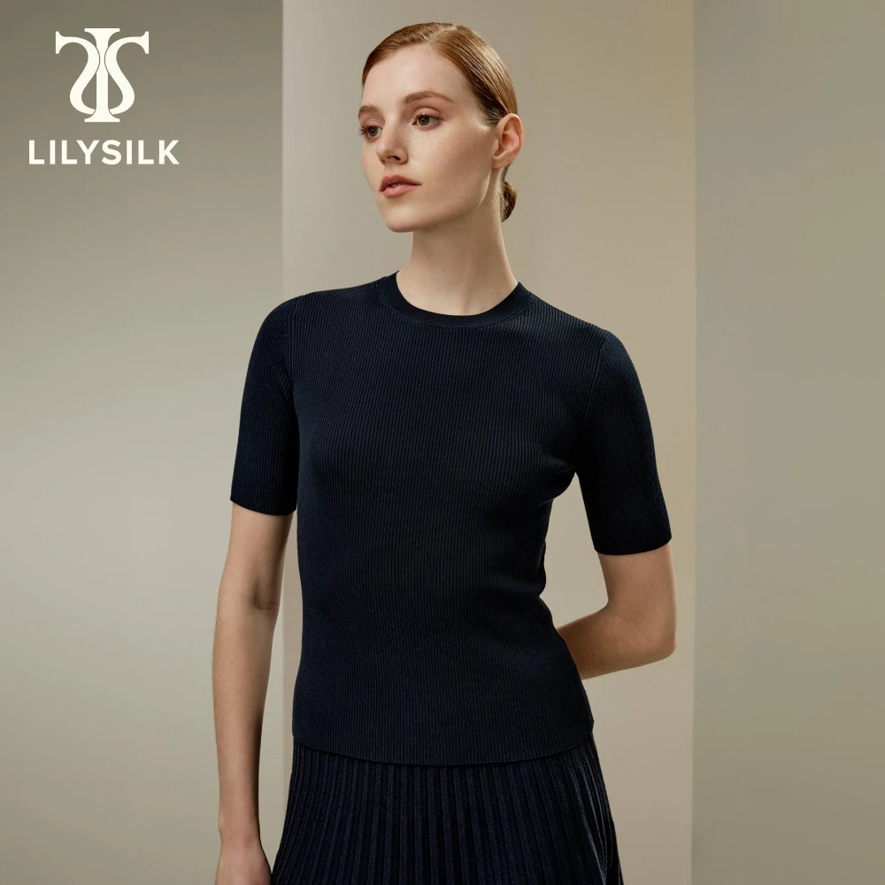 LILYSILK, Женский базовый Шелковый Вязаный топ, тонкая эластичная облегающая футболка в рубчик
LILYSILK, Женский базовый Шелковый Вязаный топ, тонкая эластичная облегающая футболка в рубчик