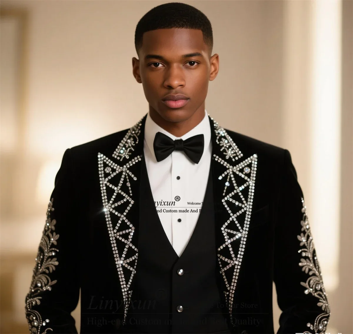 Luxury Gem Crystals Diamond Men Suits 3 Pieces Sets Groom Male Blazers Slim Fit Customized Wedding Party Tuxedos Ropa hombre
Luxury Gem Crystals Diamond Men Suits 3 Pieces Sets Groom Male Blazers Slim Fit Customized Wedding Party Tuxedos Ropa hombre