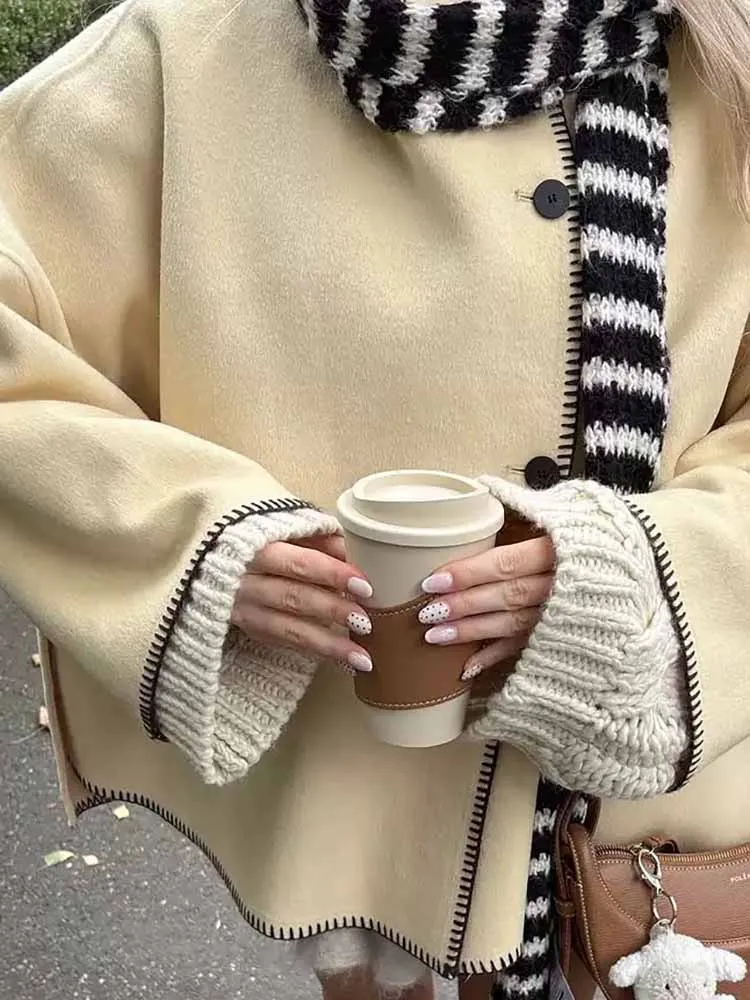 Простое однотонное свободное пальто с длинными рукавами, модная уличная верхняя одежда с карманами, осень-зима, женская однобортная куртка с воротником-стойкой
Простое однотонное свободное пальто с длинными рукавами, модная уличная верхняя одежда с карманами, осень-зима, женская однобортная куртка с воротником-стойкой