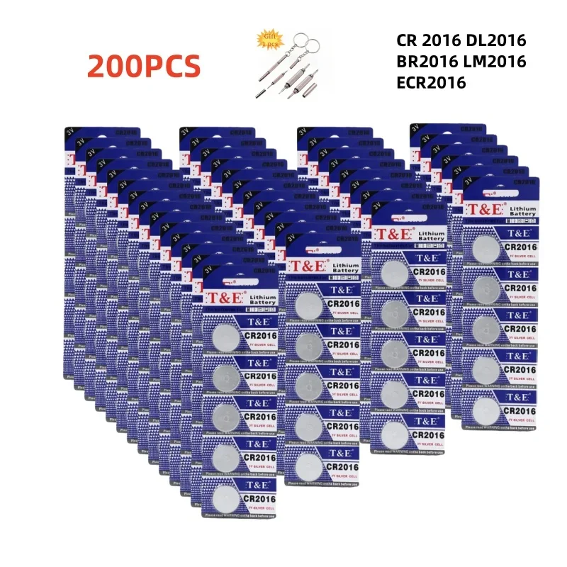 200PCS CR2016 Battery CR 2016 DL2016 BR2016 LM2016 ECR2016 3V Lithium Battery For Watch Car Key Remote Button Coin Cells
200PCS CR2016 Battery CR 2016 DL2016 BR2016 LM2016 ECR2016 3V Lithium Battery For Watch Car Key Remote Button Coin Cells