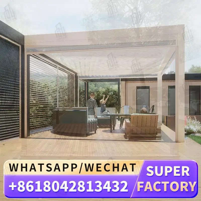 Motorized Retractable Slanted Roof Mount Extension Pergola with Louver Feature Suitable for Garden Patio and Outdoor Event Louve
Motorized Retractable Slanted Roof Mount Extension Pergola with Louver Feature Suitable for Garden Patio and Outdoor Event Louve