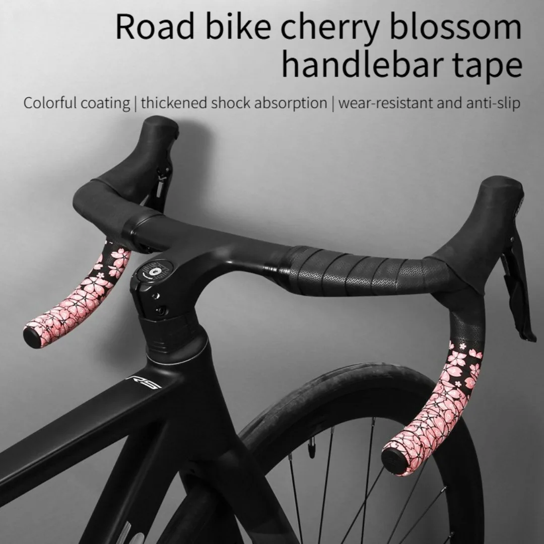 Sakura Pattern Road Bike Handlebar Tape PU Anti-slip Shock Absorbing Bar Tape Fashion Floral Cycling Handle Wrap with End Plugs
Sakura Pattern Road Bike Handlebar Tape PU Anti-slip Shock Absorbing Bar Tape Fashion Floral Cycling Handle Wrap with End Plugs