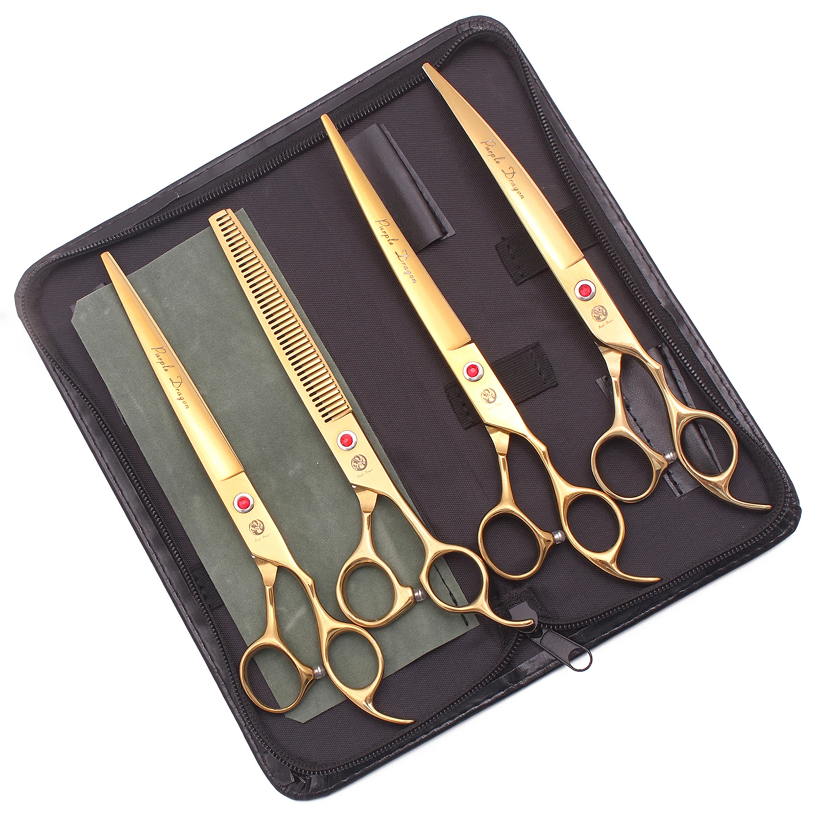 Ножницы для красоты собак, фиолетовый дракон, японские нержавеющие ножницы для стрижки домашних питомцев, изогнутые филировочные аксессуары для собак, набор Z3005B
Ножницы для красоты собак, фиолетовый дракон, японские нержавеющие ножницы для стрижки домашних питомцев, изогнутые филировочные аксессуары для собак, набор Z3005B