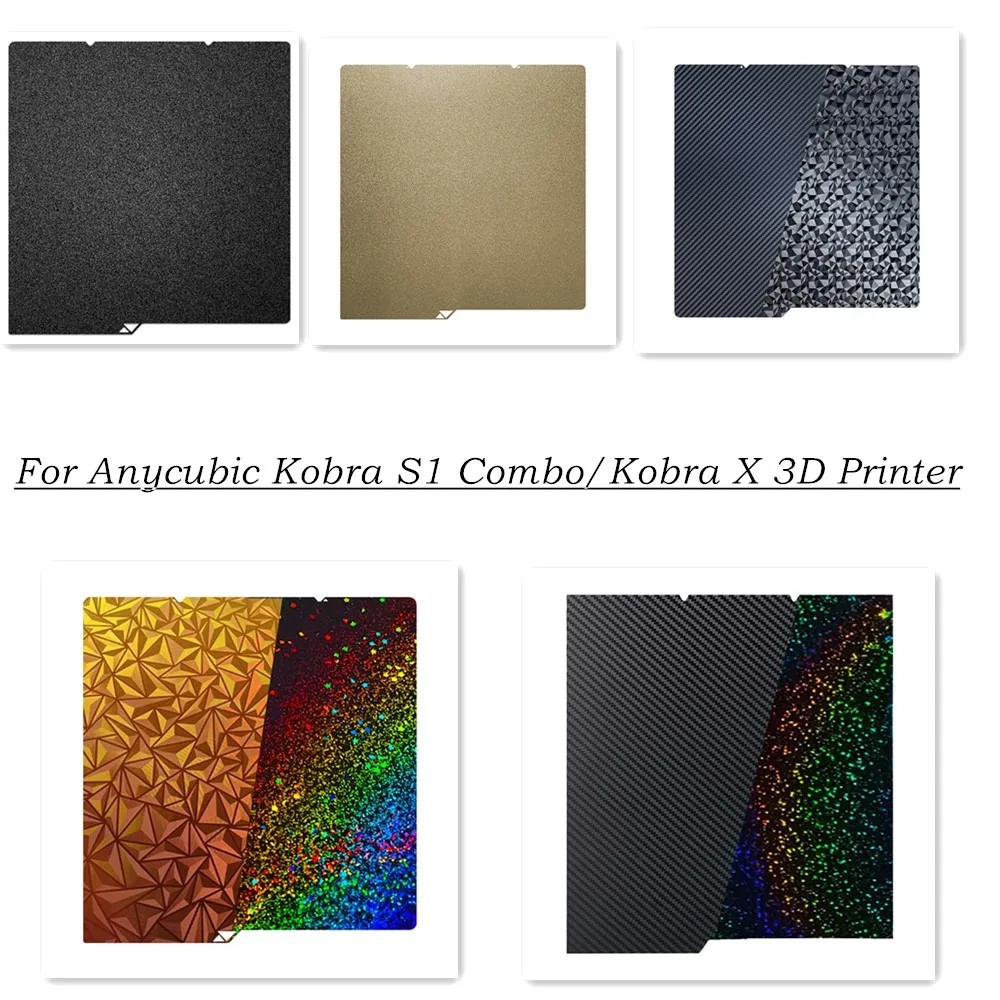 For Kobra S1/Kobra X Build Plate Textured PEI Double Sided PET Carbon Fiber and PEY Sheet Flexible Spring Steel Sheet 264x276mm
For Kobra S1/Kobra X Build Plate Textured PEI Double Sided PET Carbon Fiber and PEY Sheet Flexible Spring Steel Sheet 264x276mm