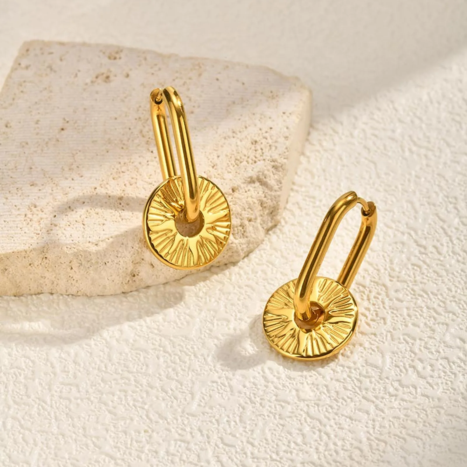 Circle Sun Round Pendant Huggies Hoop Earrings for Women,316L Stainless Steel Charm Geometry Jewelry Hypoallergenic
Circle Sun Round Pendant Huggies Hoop Earrings for Women,316L Stainless Steel Charm Geometry Jewelry Hypoallergenic