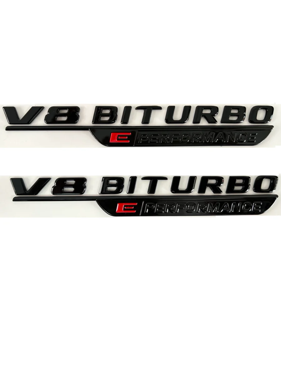 Gloss Black Fender Letters 1 pair V8 BITURBO E PERFORMANCE Emblems
Gloss Black Fender Letters 1 pair V8 BITURBO E PERFORMANCE Emblems