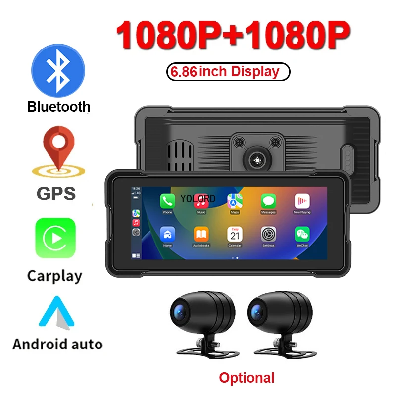 6.86 Inch Touch Screen Motorcycle DVR 1080P Camera Waterproof IP67 WIFI GPS Navigation Wireless Android Auto Carplay
6.86 Inch Touch Screen Motorcycle DVR 1080P Camera Waterproof IP67 WIFI GPS Navigation Wireless Android Auto Carplay