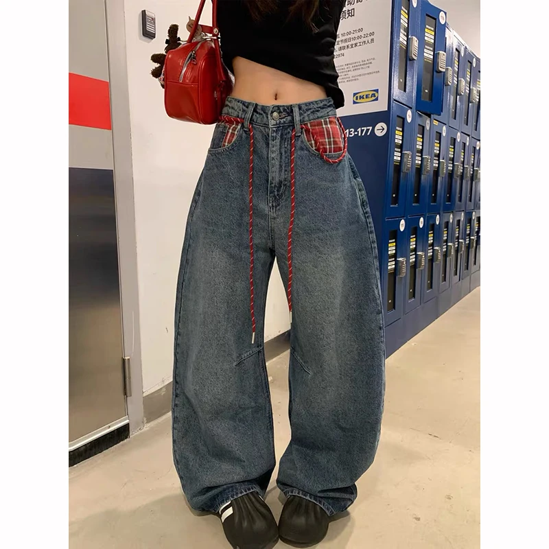 ZHIZOU Women's Blue Y2k Jeans Japanese 2000s Style Plaid Patchwork Jean Pants Vintage Harajuku Baggy Bent Knife Denim Trousers
ZHIZOU Women's Blue Y2k Jeans Japanese 2000s Style Plaid Patchwork Jean Pants Vintage Harajuku Baggy Bent Knife Denim Trousers