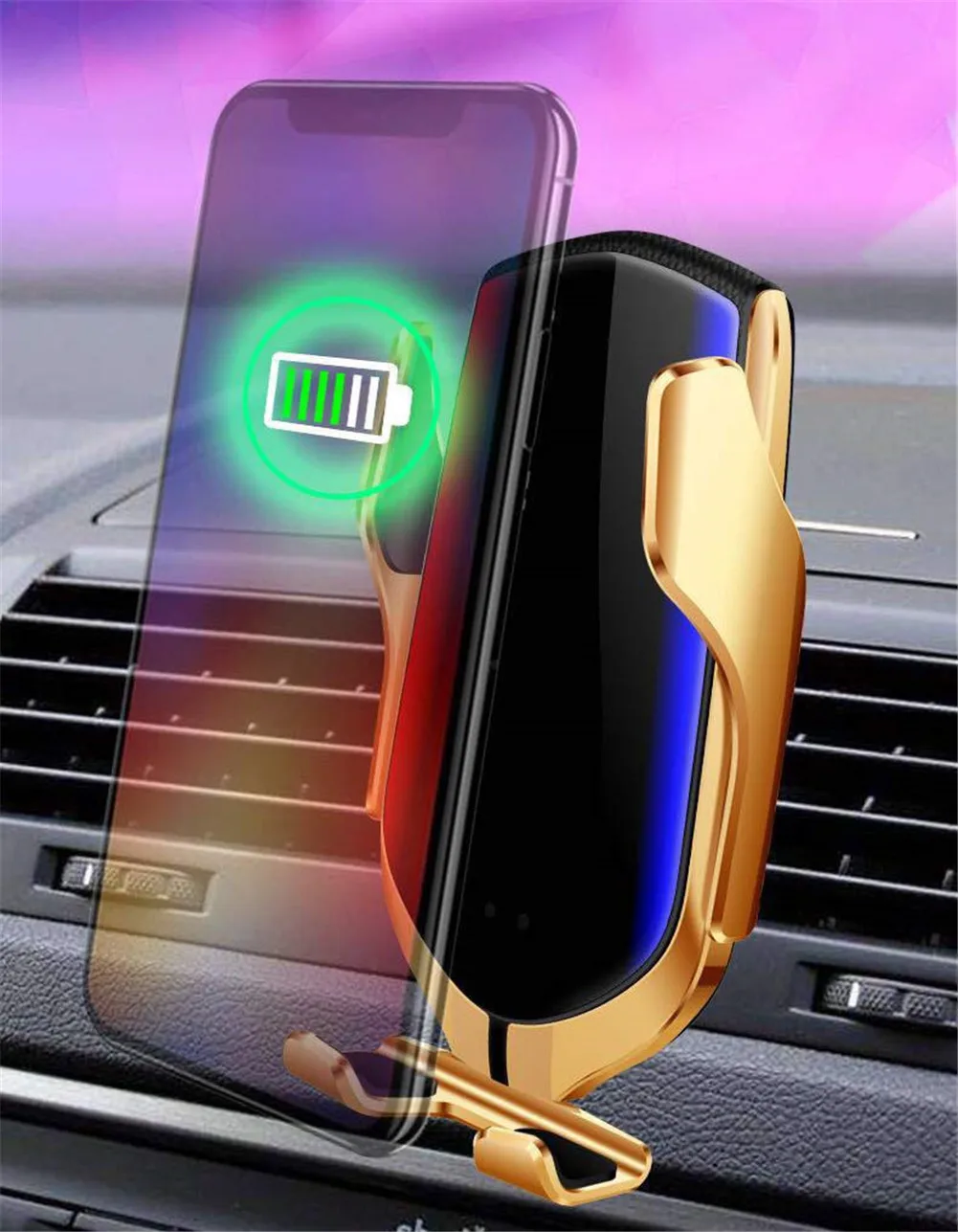 Wireless Car Charger,IR Intelligent Automatic Clamping Car Charger Mount,10W Wireless Charger Compatible For IPhone /Galaxy
Wireless Car Charger,IR Intelligent Automatic Clamping Car Charger Mount,10W Wireless Charger Compatible For IPhone /Galaxy