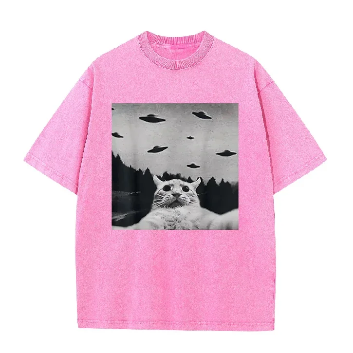 Men's Vintage Washed UFO Cat Graphic T-Shirt Funny Meme Streetwear Oversized Cotton Tee Casual Hip Hop Top Short Sleeve T Shirt
Men's Vintage Washed UFO Cat Graphic T-Shirt Funny Meme Streetwear Oversized Cotton Tee Casual Hip Hop Top Short Sleeve T Shirt