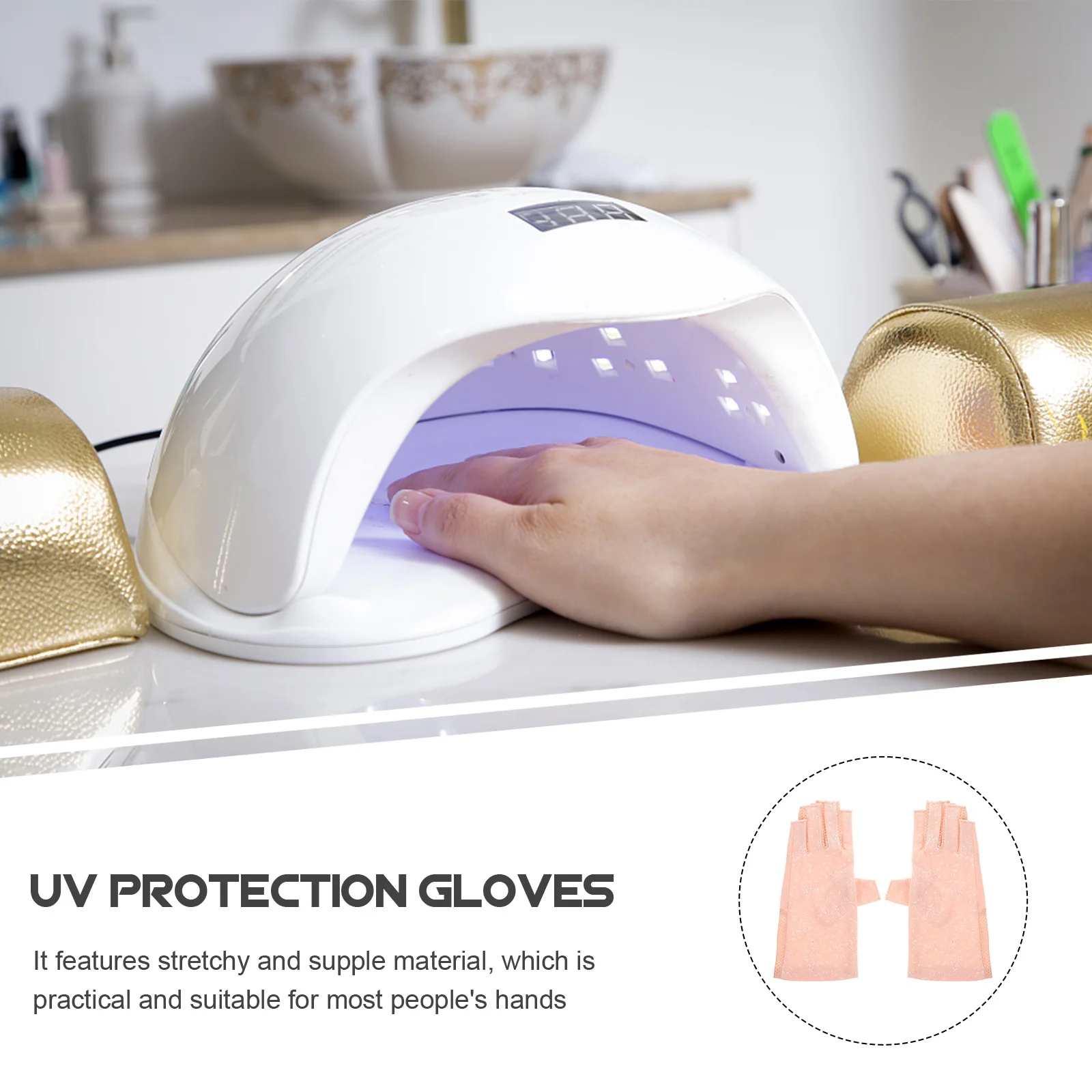 1Pair Anti Uv Manicure Gloves Women Nail Art Protector Breathable Thin Flexible Fingerless Salon Nail Art Tools
1Pair Anti Uv Manicure Gloves Women Nail Art Protector Breathable Thin Flexible Fingerless Salon Nail Art Tools