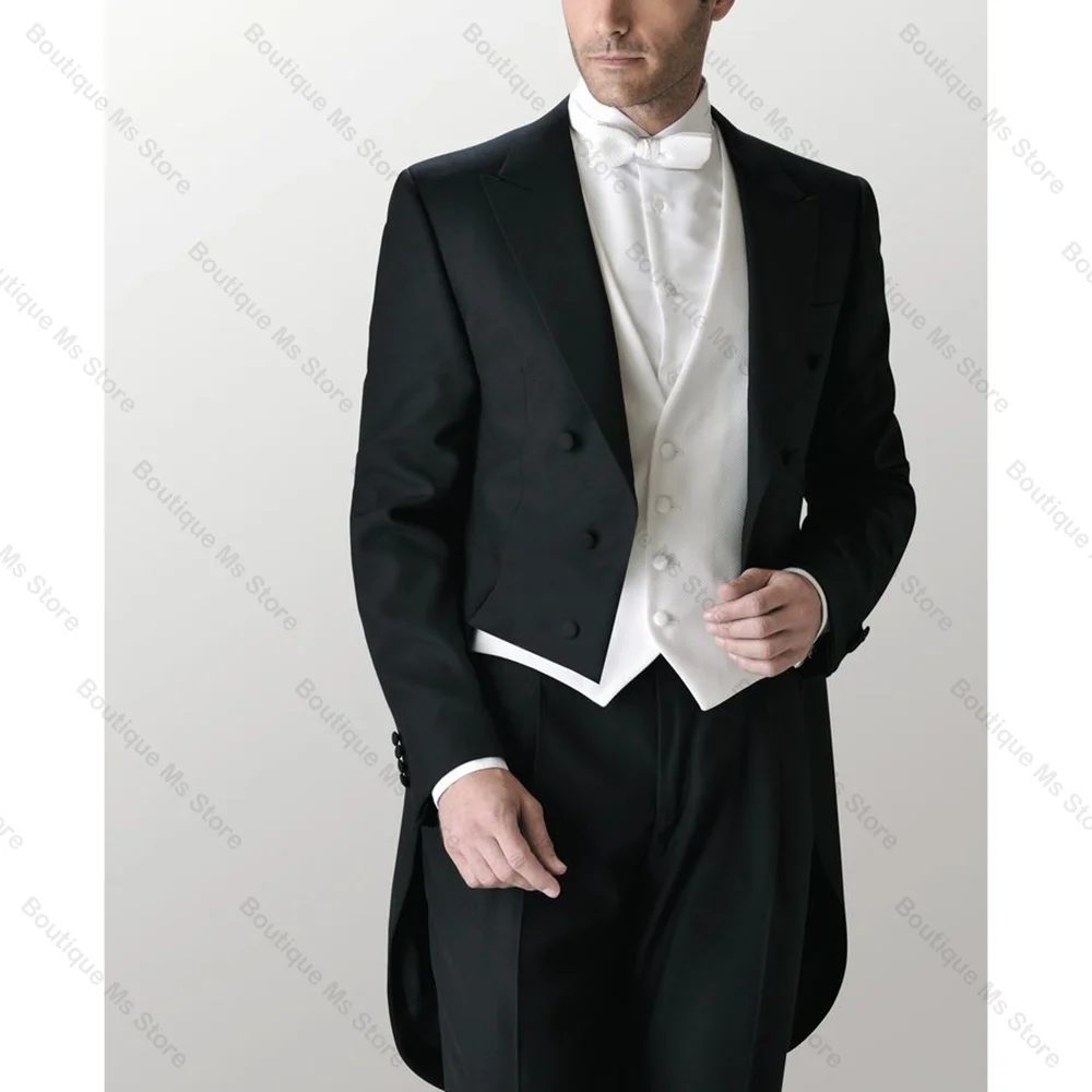 Italian Tailcoat Men Suit Double-breasted Peak Lapel 3 Pieces(Jacket+Pants+Vest) Male Formal Wedding Party Set
Italian Tailcoat Men Suit Double-breasted Peak Lapel 3 Pieces(Jacket+Pants+Vest) Male Formal Wedding Party Set