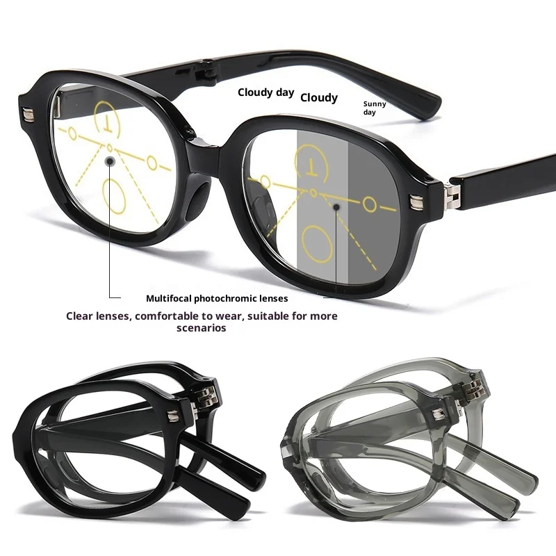Foldable Presbyopia Glasses Multi Focal+color Changing Eyeglass Lenses Dual-distance Portable and Minimalist Reading Glasses
Foldable Presbyopia Glasses Multi Focal+color Changing Eyeglass Lenses Dual-distance Portable and Minimalist Reading Glasses