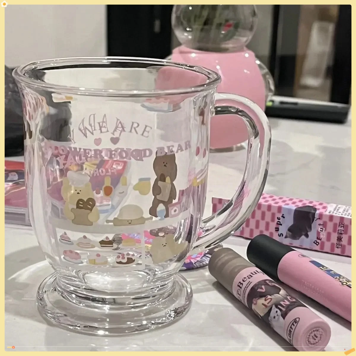2025г горячий! Стеклянная чашка с милым розовым медведем - принт торта из мультфильма | Термостойкая подарочная чашка для воды Kawaii большой емкости
2025г горячий! Стеклянная чашка с милым розовым медведем - принт торта из мультфильма | Термостойкая подарочная чашка для воды Kawaii большой емкости